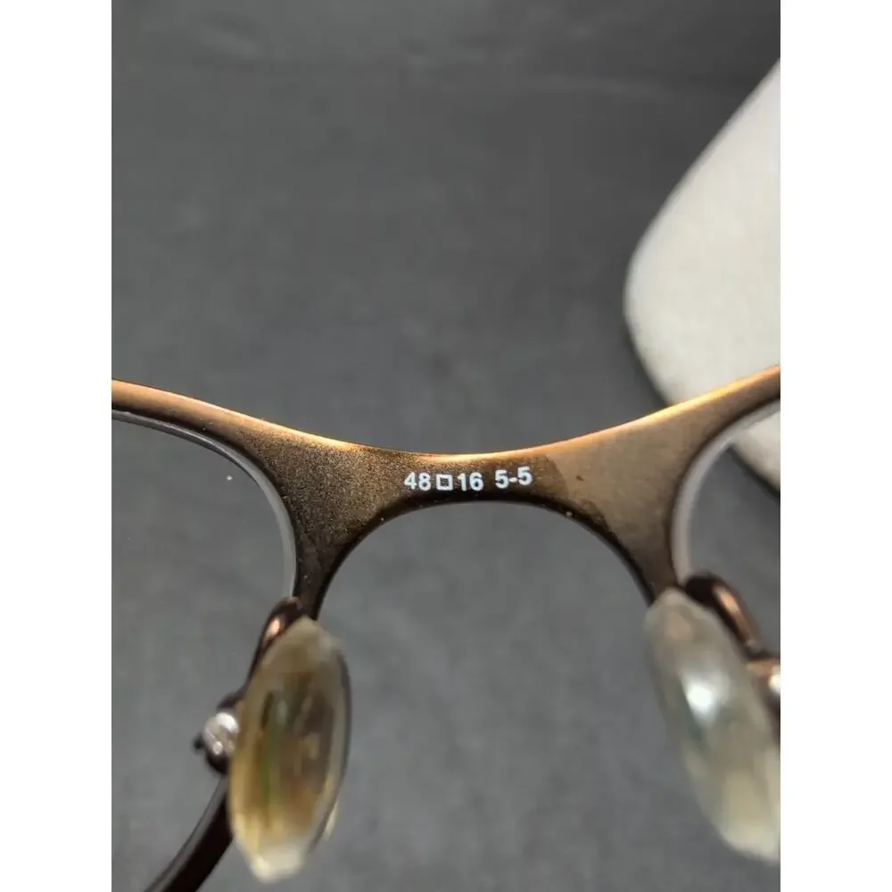 Liz Claiborne Copper Metal Oval Glasses W Tortoise Temples L425 0RH9 48 16‎ 130